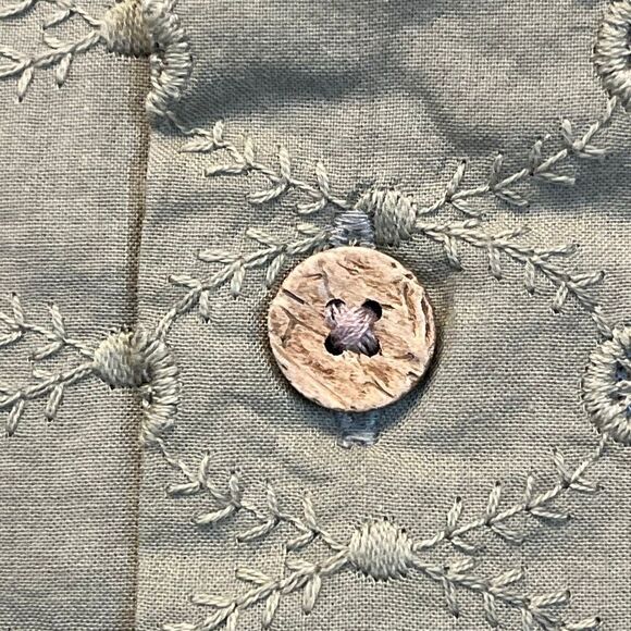 NWT LUCKY BRAND Shirt Women's Small Olive Green Eyelet Embroidered Button Down - Picture 9 of 16